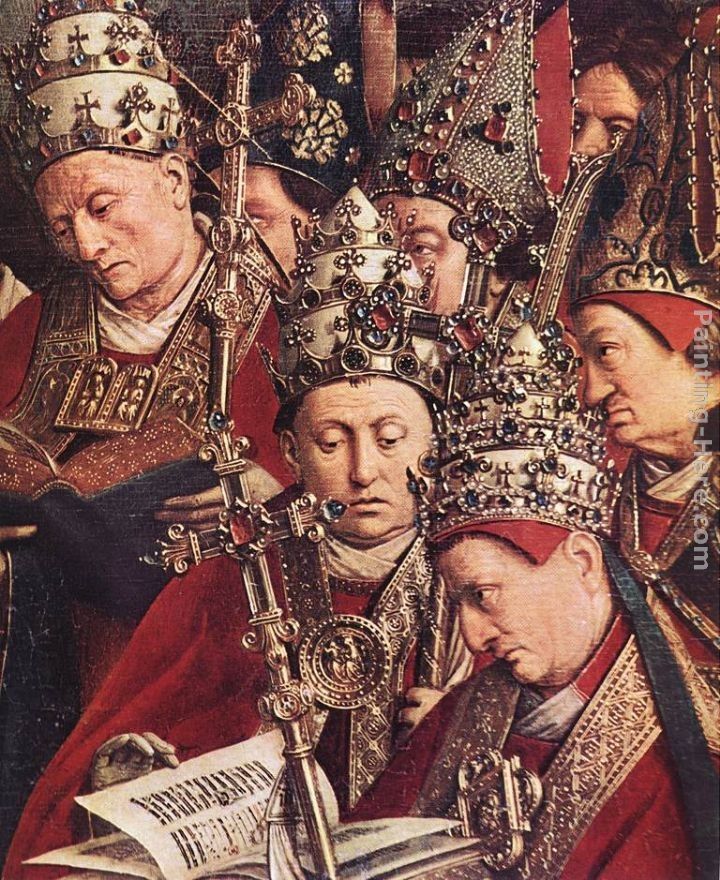 Jan van Eyck The Ghent Altarpiece Adoration of the Lamb [detail bottom right]